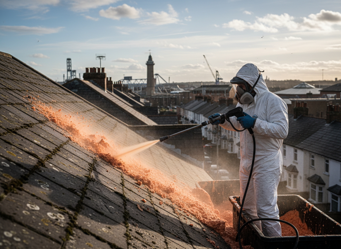 Roof Spray Foam Removal in Grimsby, Lincolnshire